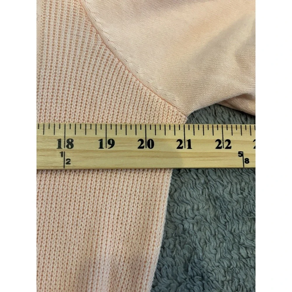 Select + Trend Sweater Womens Large Pink Turtleneck Cable Knit Lightweight